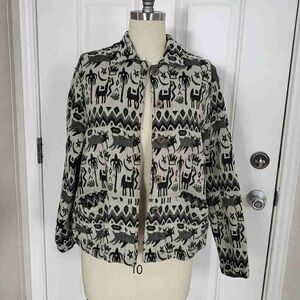 Patterned Utility Jacket - Black & Cream